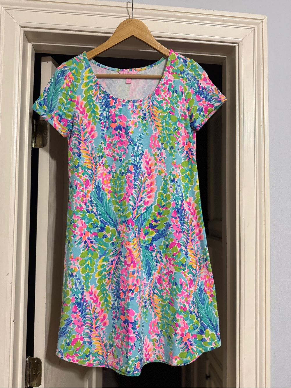 Lilly Pulitzer Blue Multicolor Floral Short-Sleeve Dress
